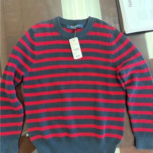 Brooks Brothers Striped Red and Navy Sweater